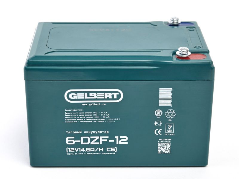 Тяговый аккумулятор Gelbert 6-DZF-12 (12V14.5A/H C5) Тяговый аккумулятор Gelbert 6-DZF-12 (12V14.5A/H C5)